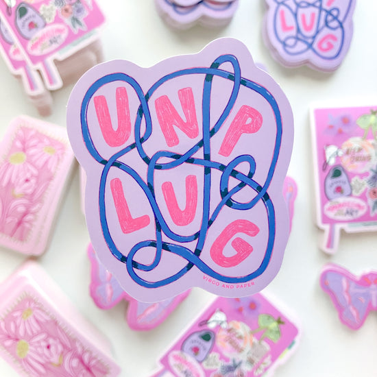 Unplug Knot Die Cut Vinyl Sticker