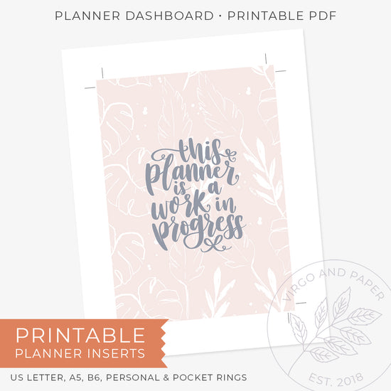 Planner Dashboard Printable - This Planner Is a Work in Progress v.2