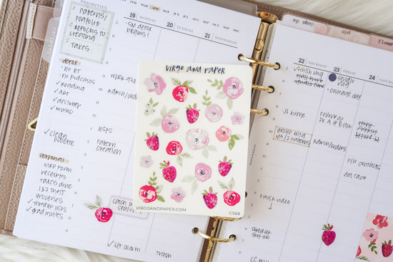 Summer Berry Clear Floral Stickers