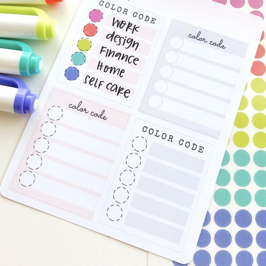 Color Code Key Full Box Stickers – Virgo and Paper