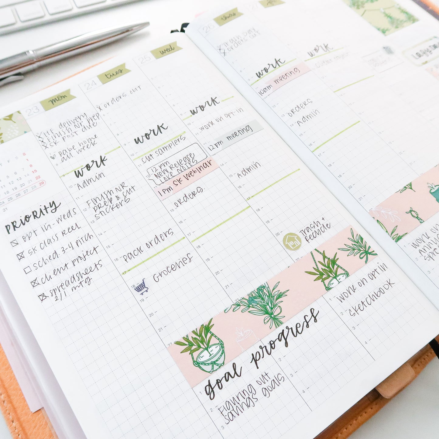 Printable Hobonichi Cousin Weekly Planner Stickers - Greenhouse [freebie!]