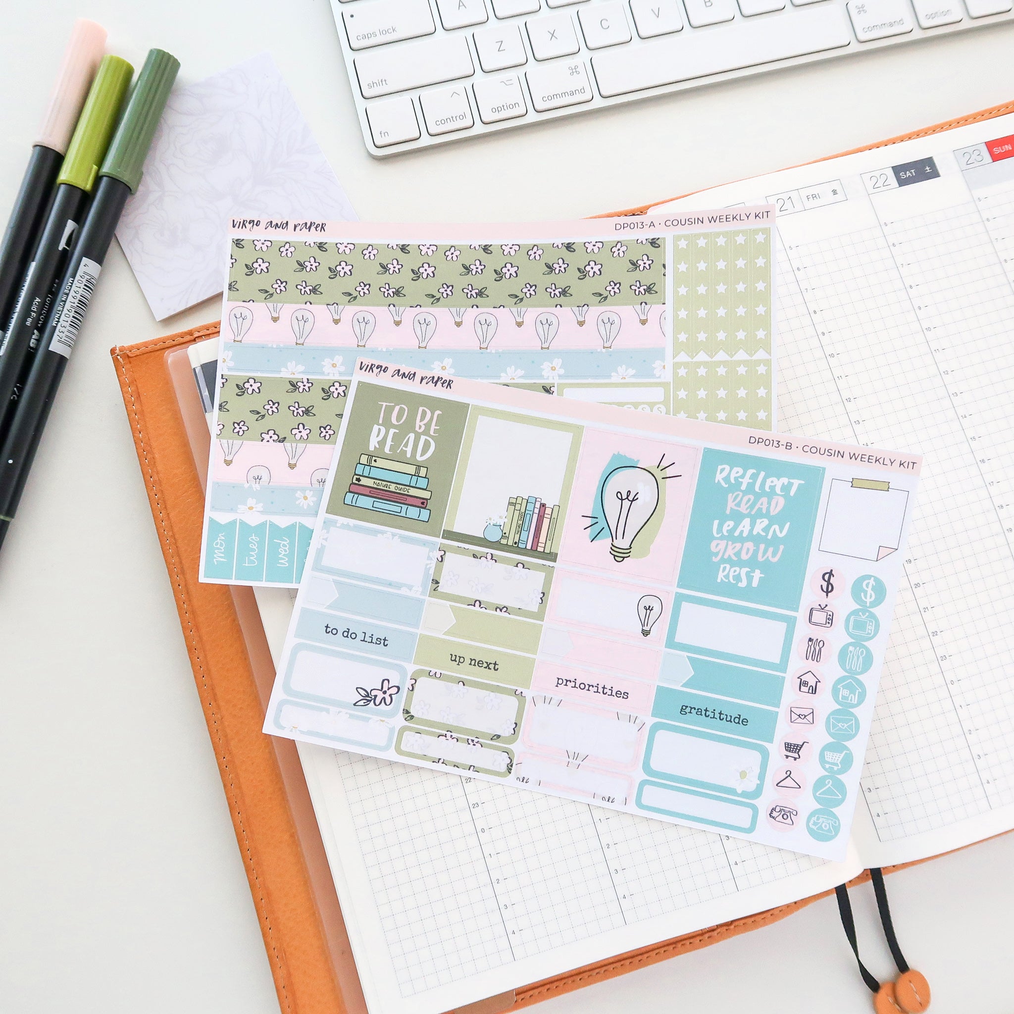 Printable Hobonichi Cousin Weekly Planner Stickers - To Be Read – Virgo ...