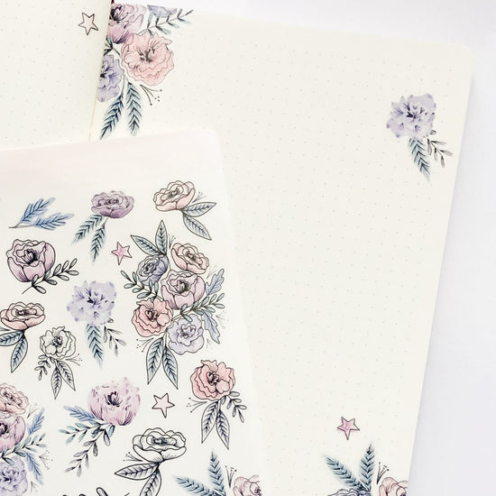 Clear Floral Decorative Stickers